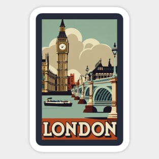 A Vintage Travel Art of London - England Sticker